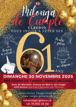Dimanche 30 novembre 2025 / Milong'anniversaire de Claudio