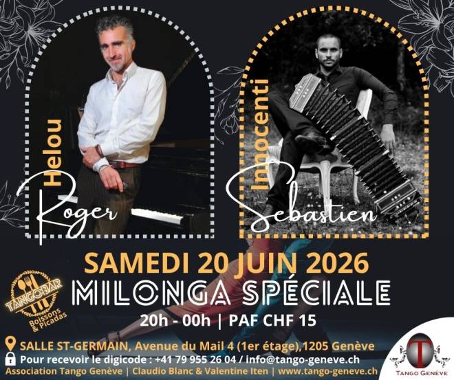 Samedi 20 juin 2026 / Milonga avec le Duo Helou-Innocenti