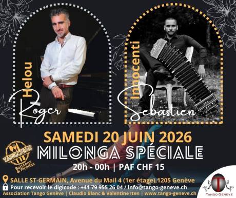Samedi 20 juin 2026 / Milonga avec le Duo Helou-Innocenti