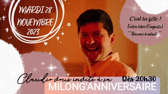 28 novembre 2023 - Milonga spéciale Anniversaire de Claudio