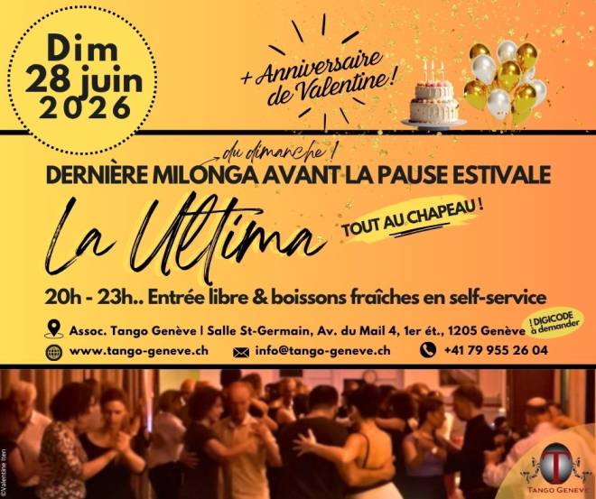 Dernière Milonga du dimanche / 28 juin 2026